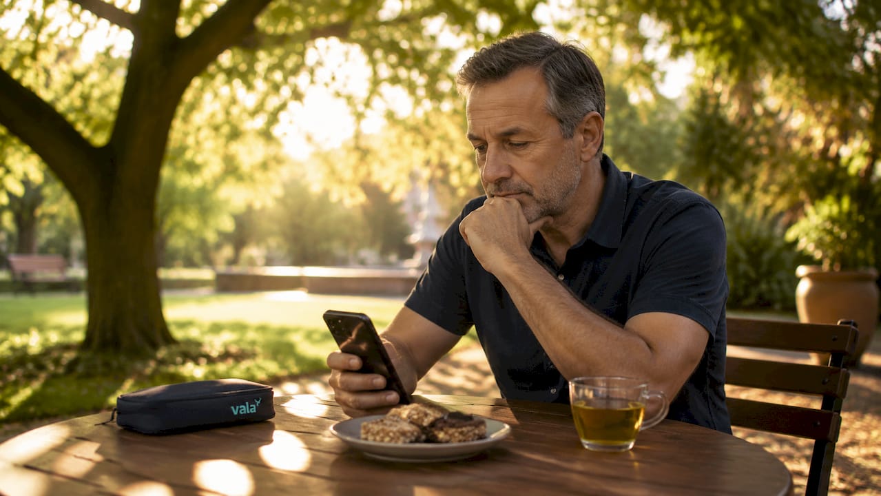 What Is A Spending Trigger? Your Guide To Spending Less 2 Man browsing shopping tablet with coffee nearby
