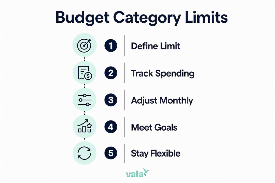 What Is A Budget Category Limit? A Guide For Young Adults 3 Infographic illustrating budget category limit steps