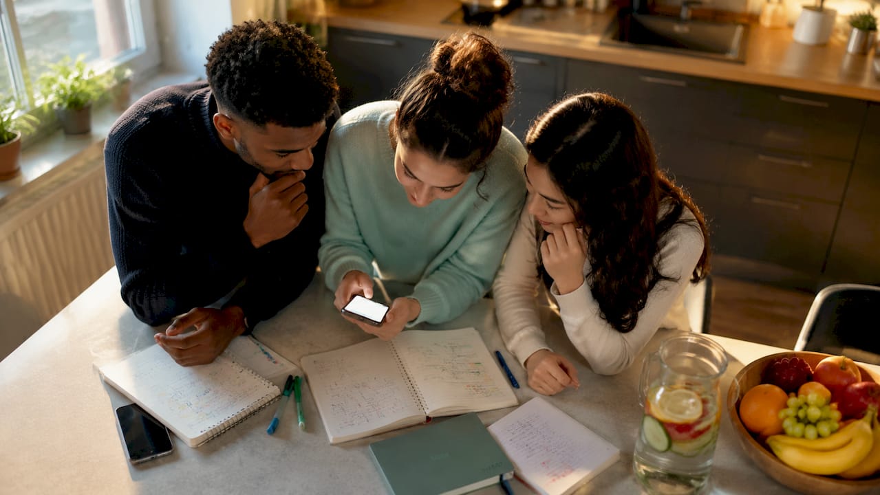 Why Student Budgeting Is Different: A 2026 Guide 2 Hands using student finance app on smartphone
