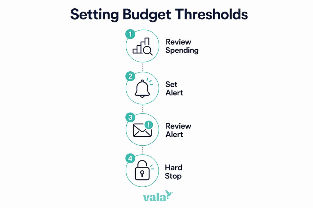 What Is A Budget Threshold? A Guide For Young Professionals 3 Infographic illustrating steps to set budget thresholds