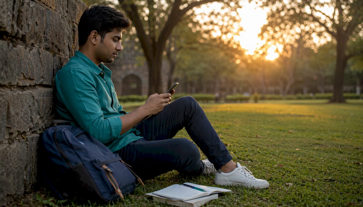 The Role Of Savings Rate In Building Financial Freedom 2 Man using smartphone for financial planning outdoors