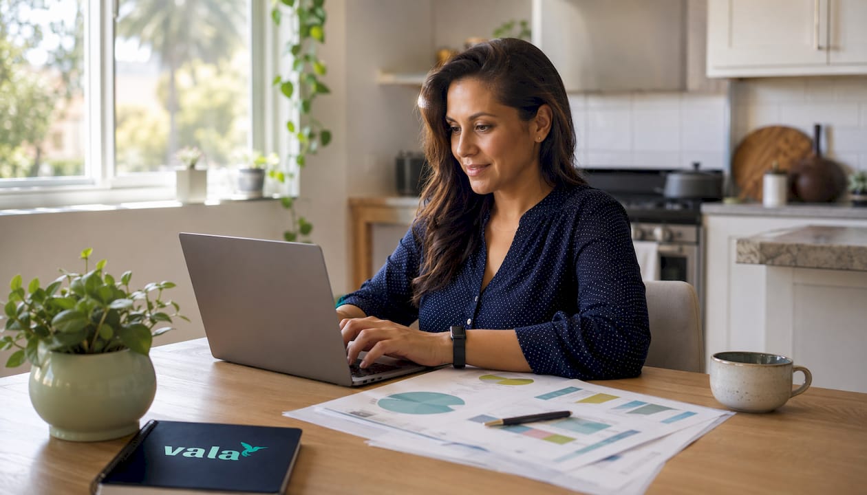 The Real Role Of Spending Notifications In 2026 4 Hands typing on laptop with budget papers