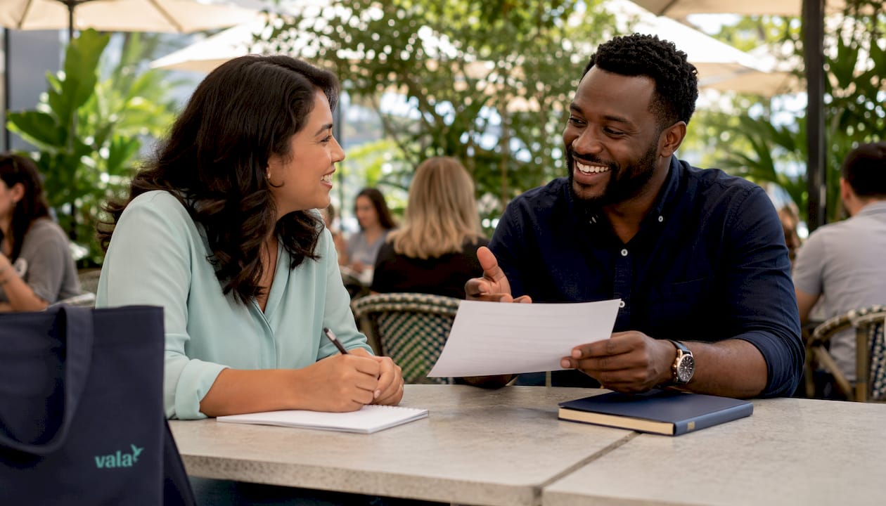 Diverse group agreeing on expense categories