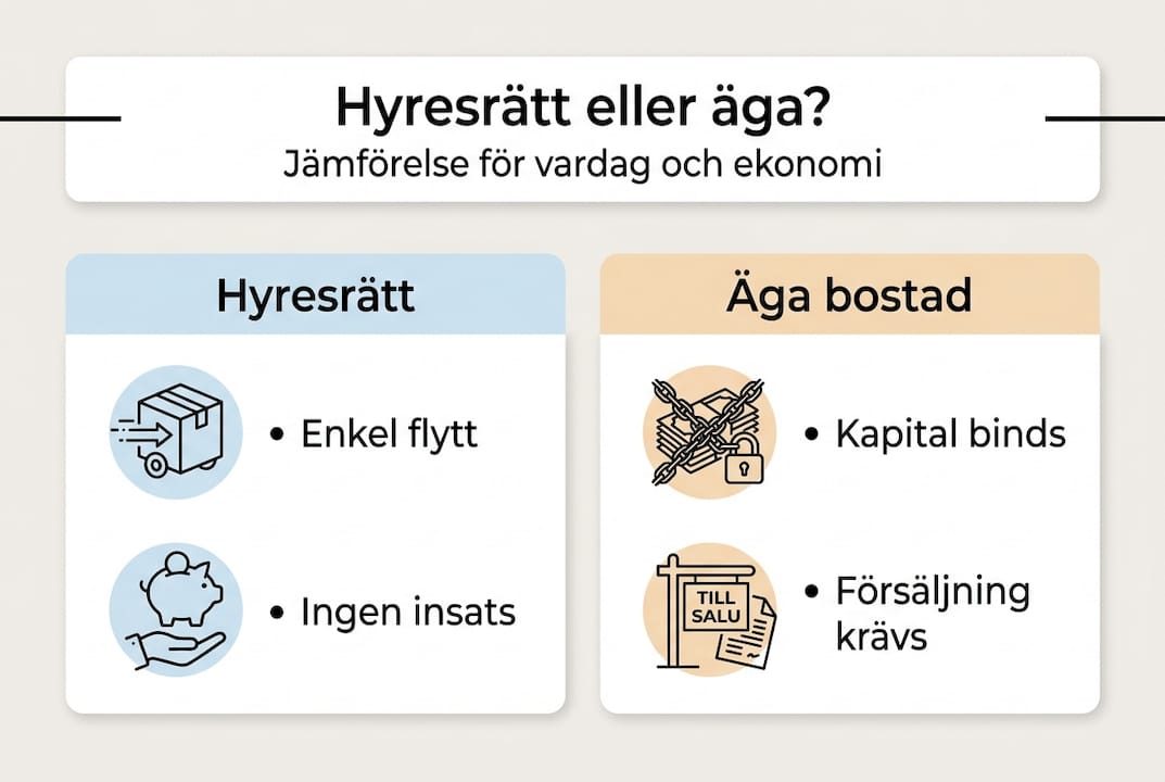 Så skiljer sig livet som hyresgäst mot att vara bostadsägare – en överskådlig infografik