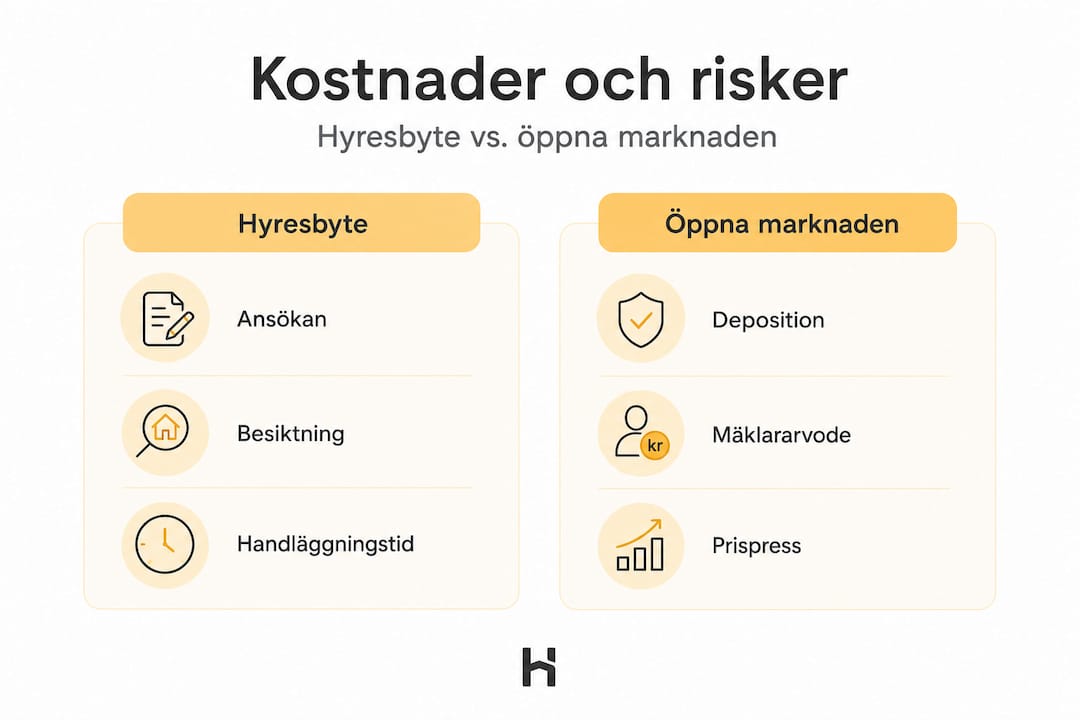 Infografik: Så skiljer sig hyresbyte från att hitta bostad på öppna marknaden