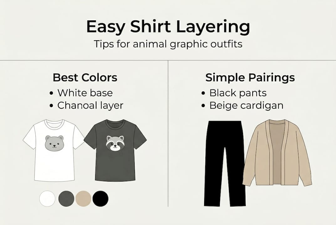Infographic on animal shirt layering basics