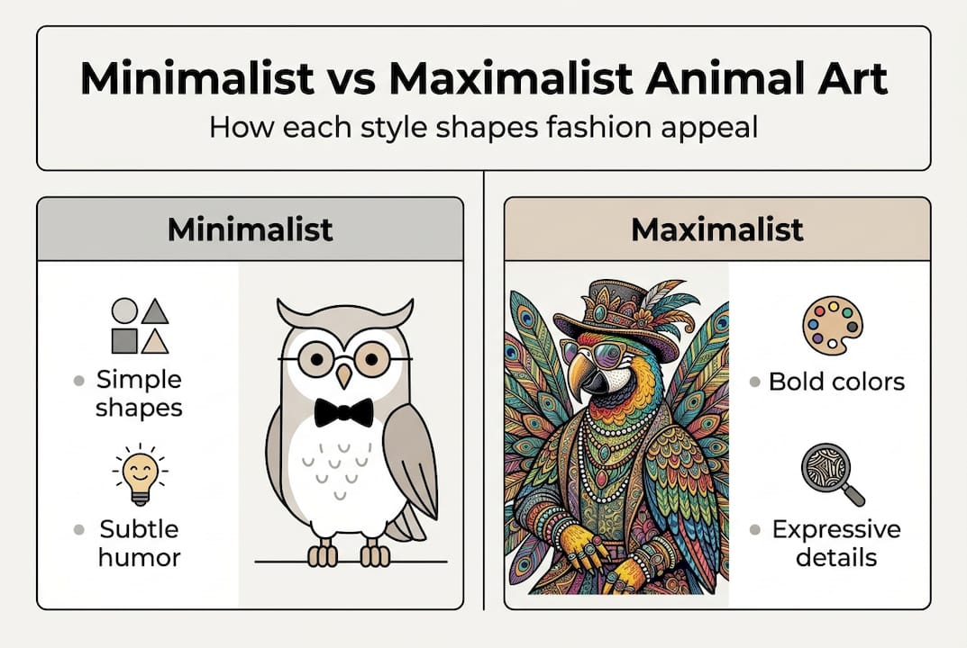 Infographic comparing minimalist and maximalist fashion