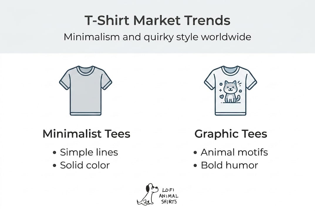 Infographic of global t-shirt trends and styles