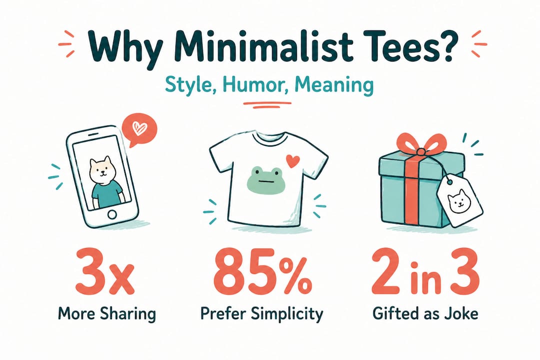 Infographic showing three key minimalist tee benefits
