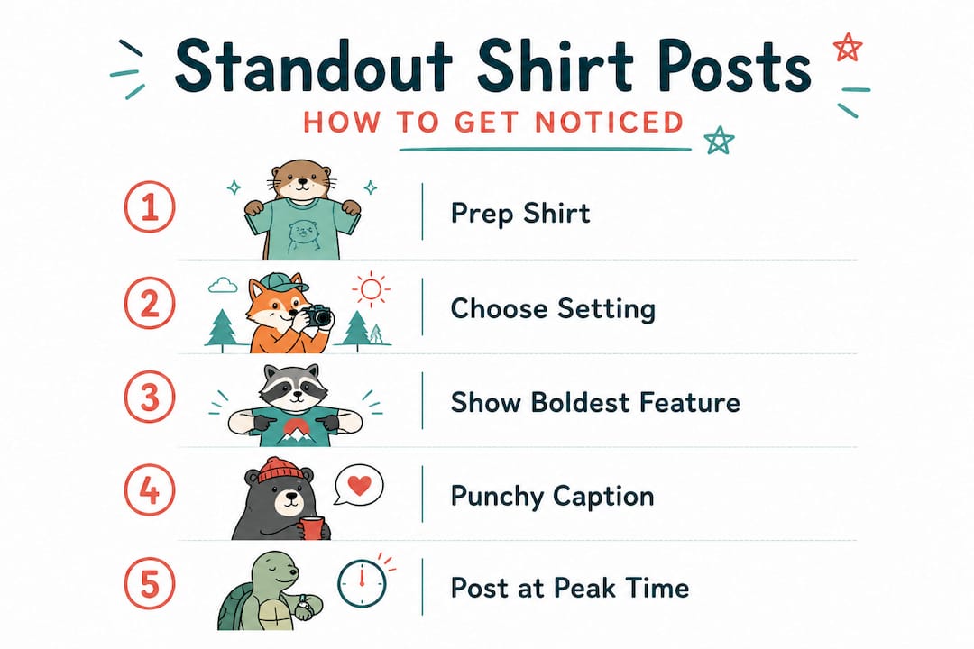 Vertical infographic on making animal shirt posts pop