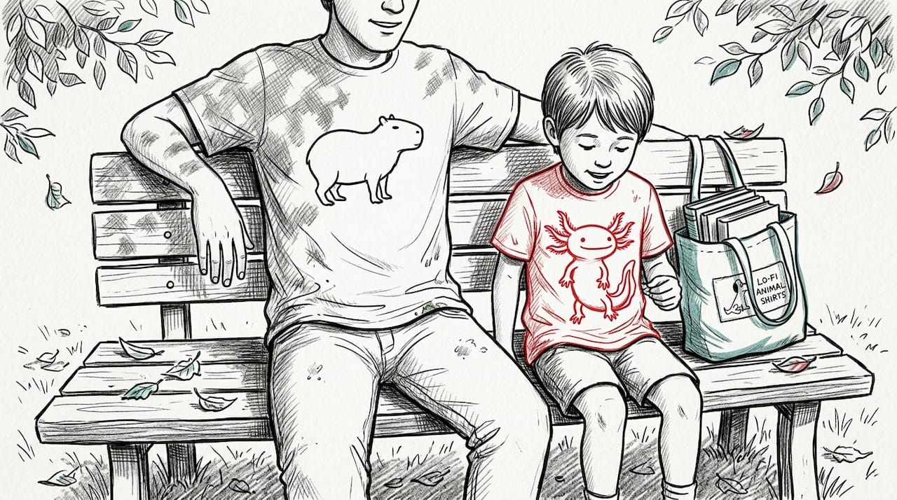 Adult and child wear minimalist animal shirts