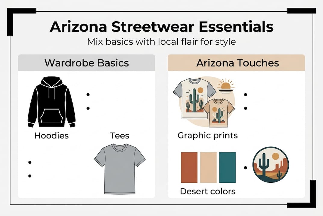 Infographic of Arizona streetwear essentials