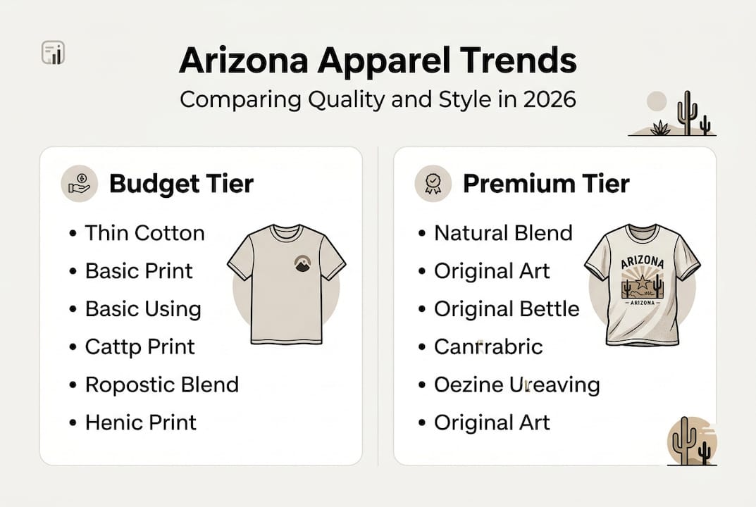Infographic comparing Arizona apparel quality tiers