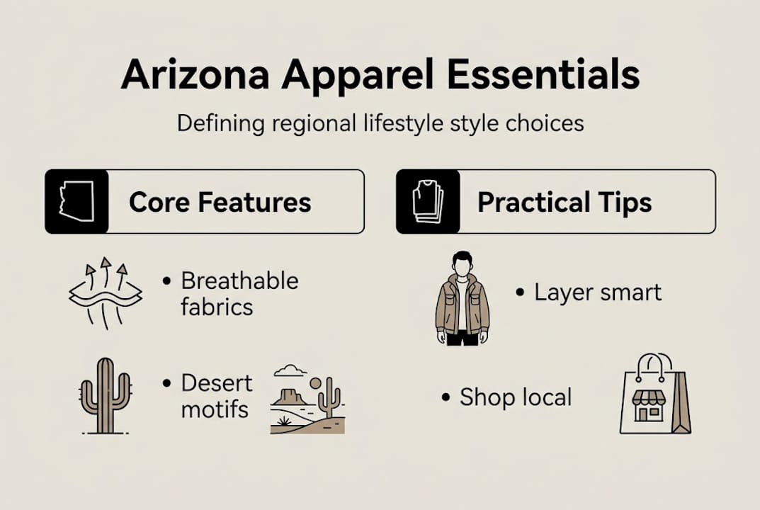 Arizona apparel essentials and tips infographic