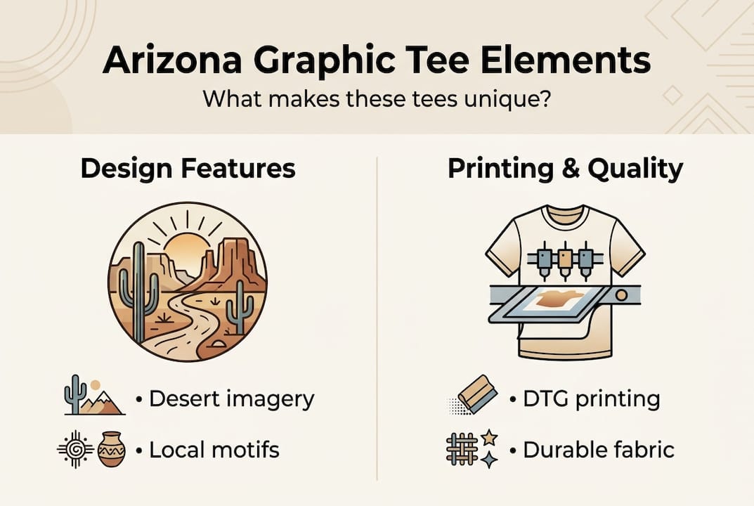 Infographic of Arizona tee features and quality