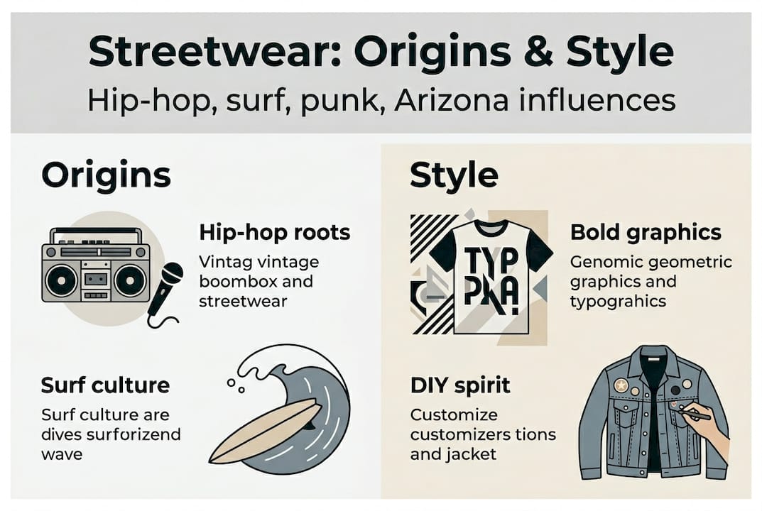 Infographic depicts core streetwear origins and style
