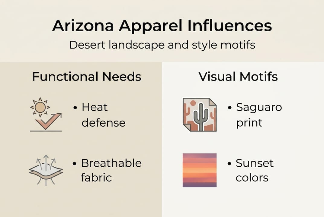 Infographic on Arizona landscape fashion influences