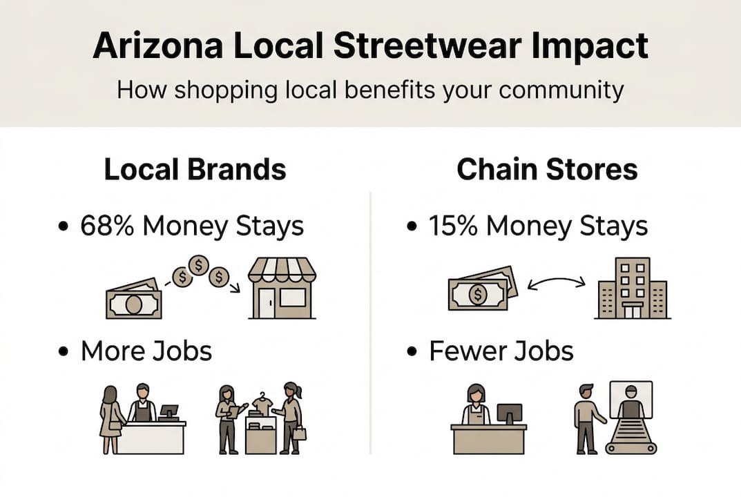 Infographic showing Arizona streetwear local impact