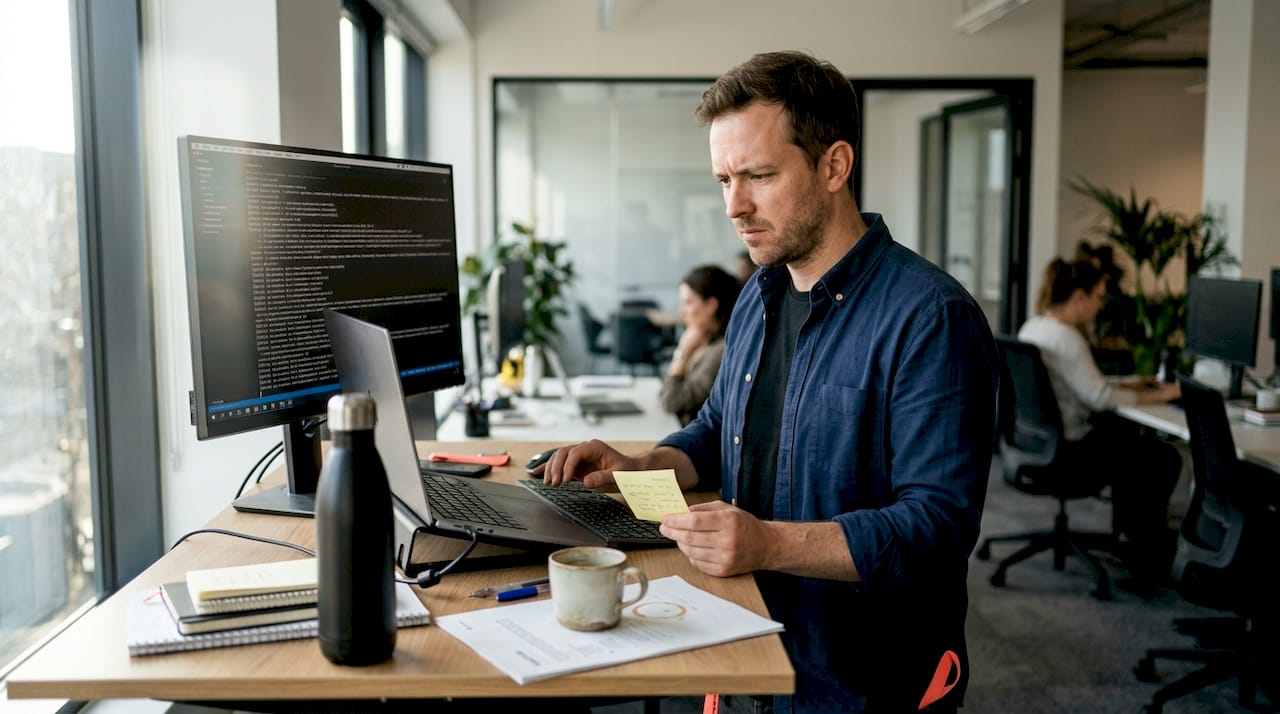 Man reviewing chatbot personalization errors