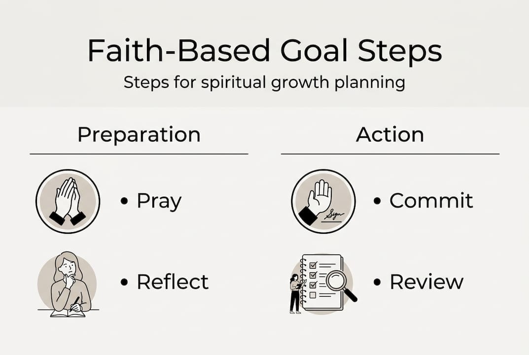 Infographic steps for faith-based goal setting