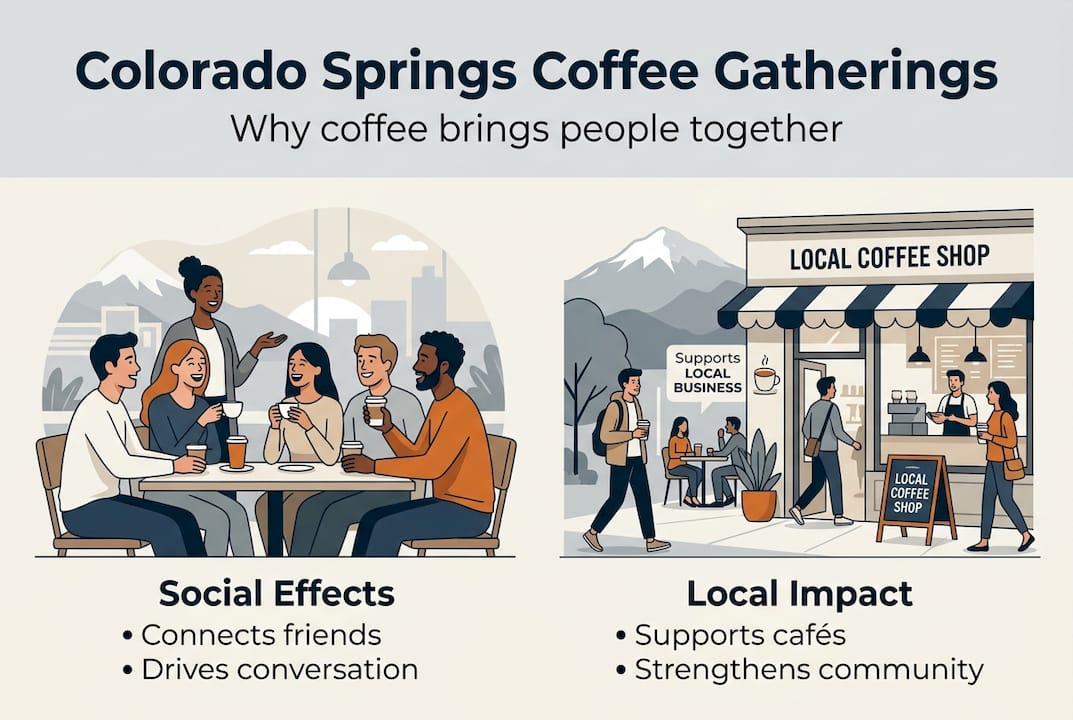 Infographic showing coffee's social impact in Colorado Springs