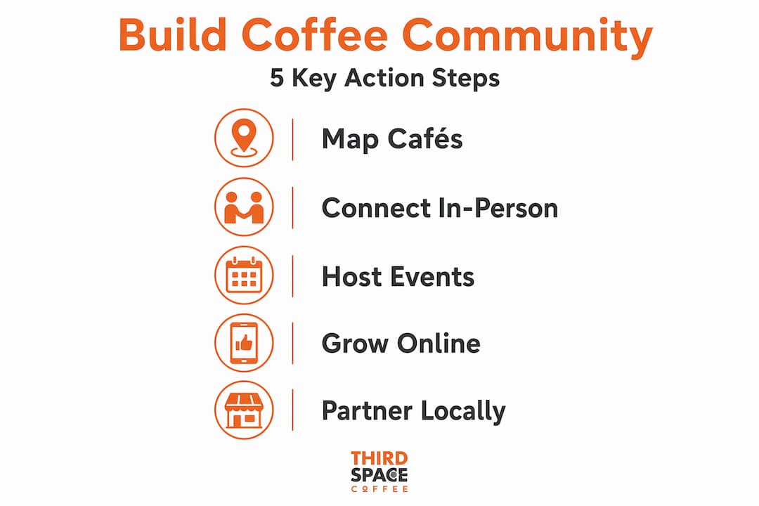 Infographic shows five steps to coffee community engagement