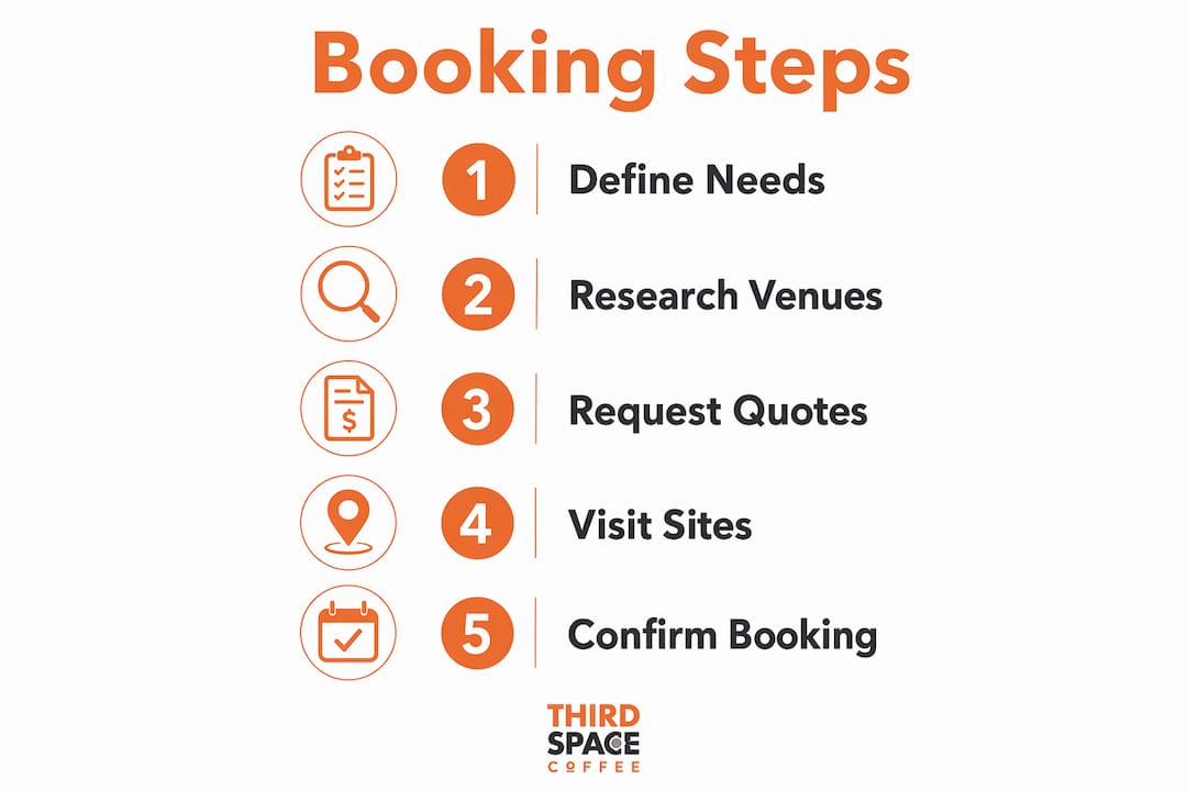 Infographic displaying step-by-step booking process