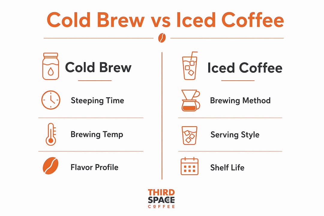 Infographic comparing cold brew and iced coffee