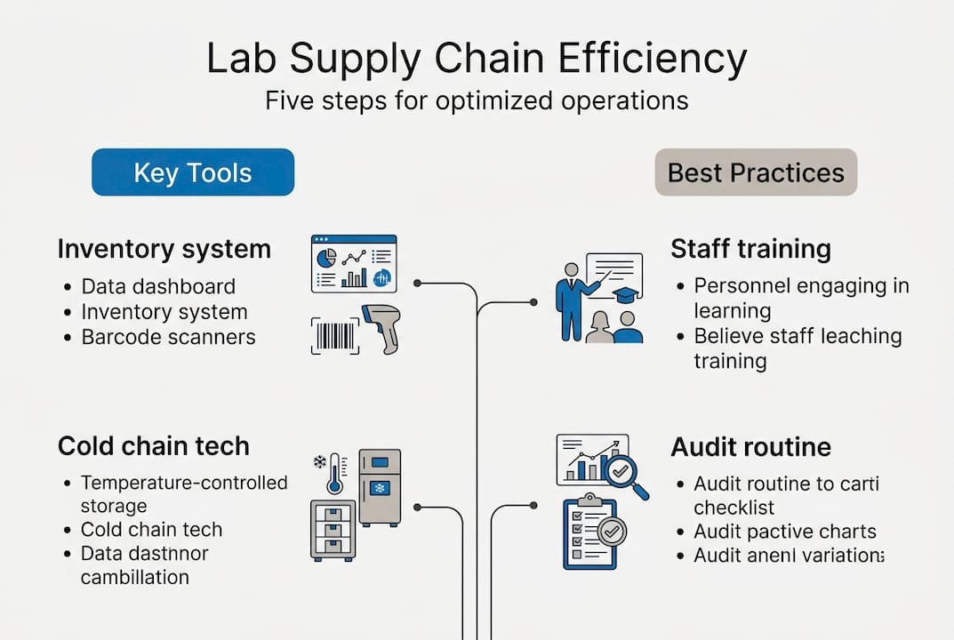 Infographic steps for lab supply chain efficiency