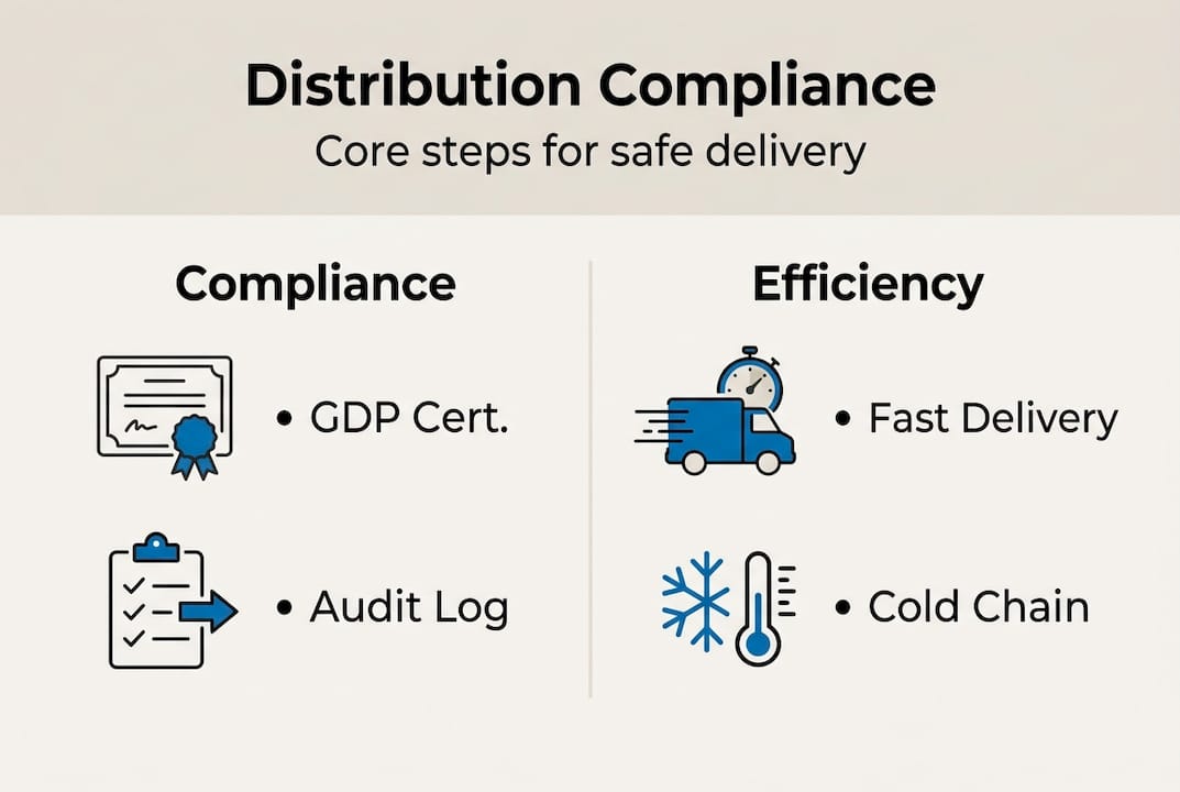 Infographic comparing compliance and efficiency points