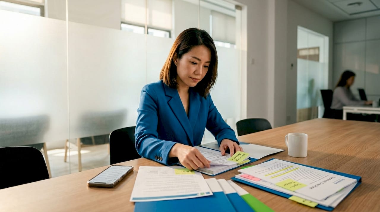 Project manager preparing regulatory submission