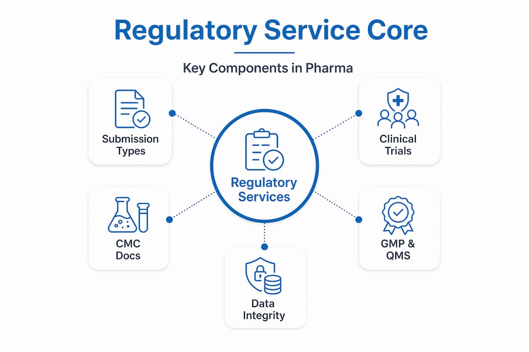 Hierarchy of pharma regulatory service core components