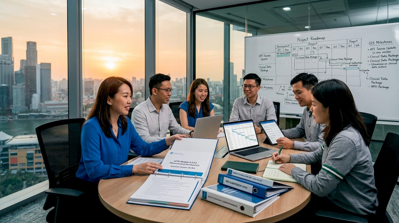 Regulatory team collaborating on submission planning
