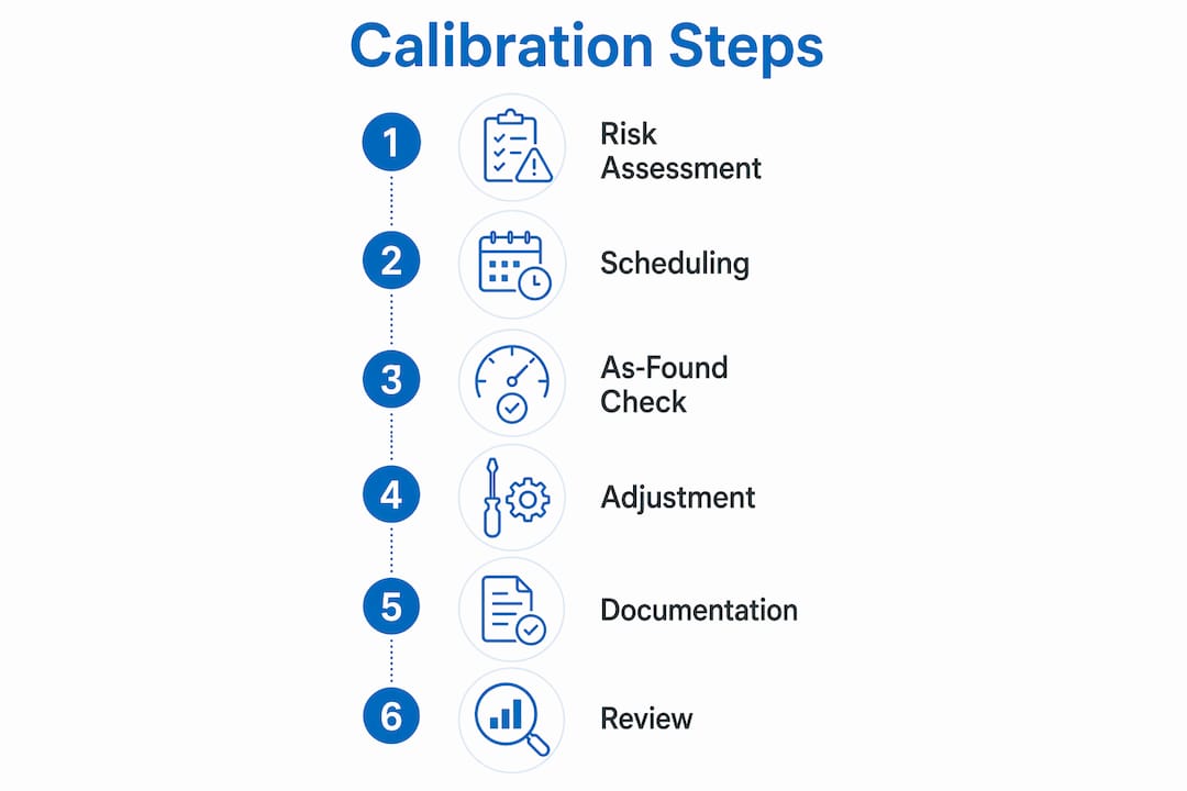 Infographic illustrating calibration process steps