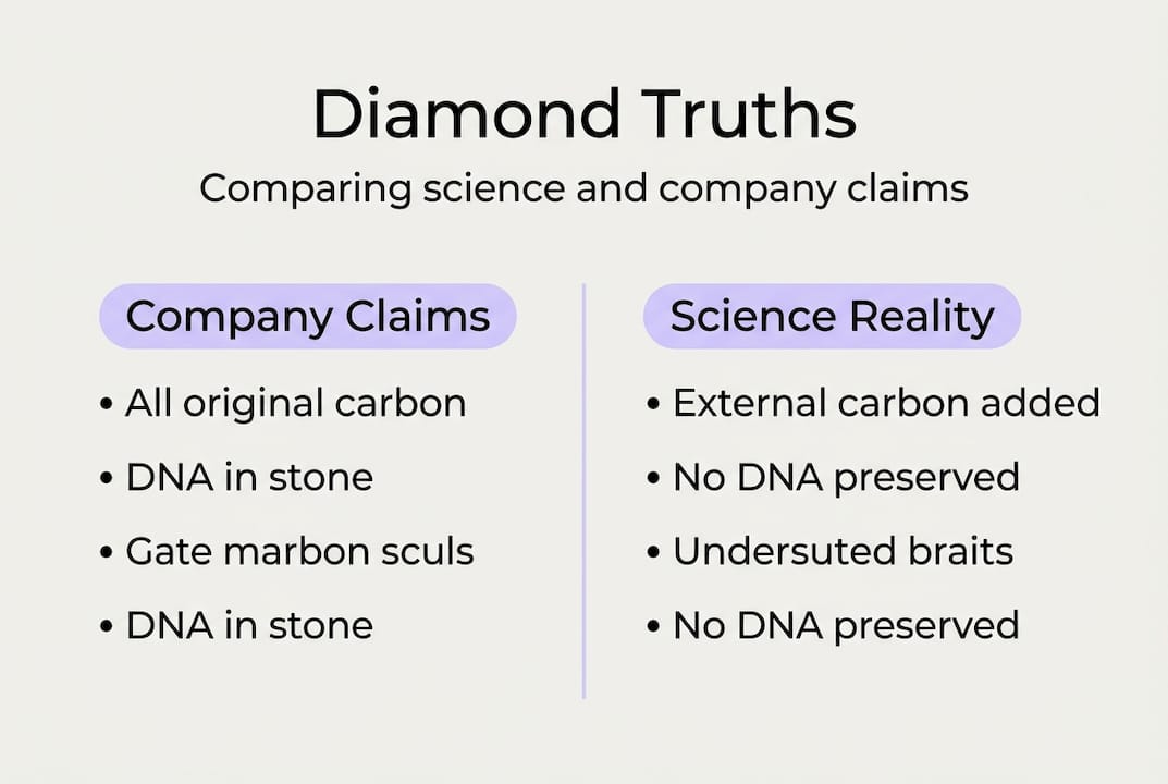 Infographic shows diamond claims versus scientific facts