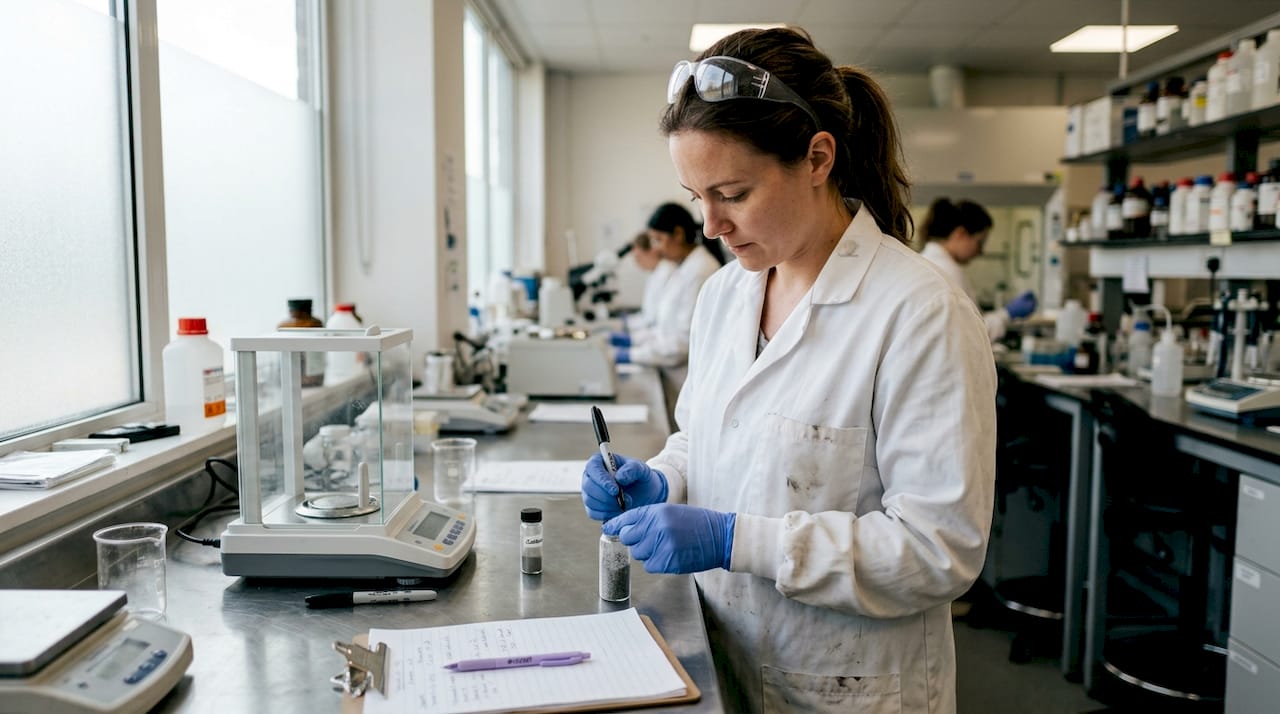 Lab technician handling life diamond process