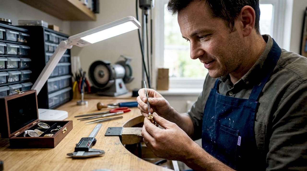 Artisan setting diamond in personalized jewelry