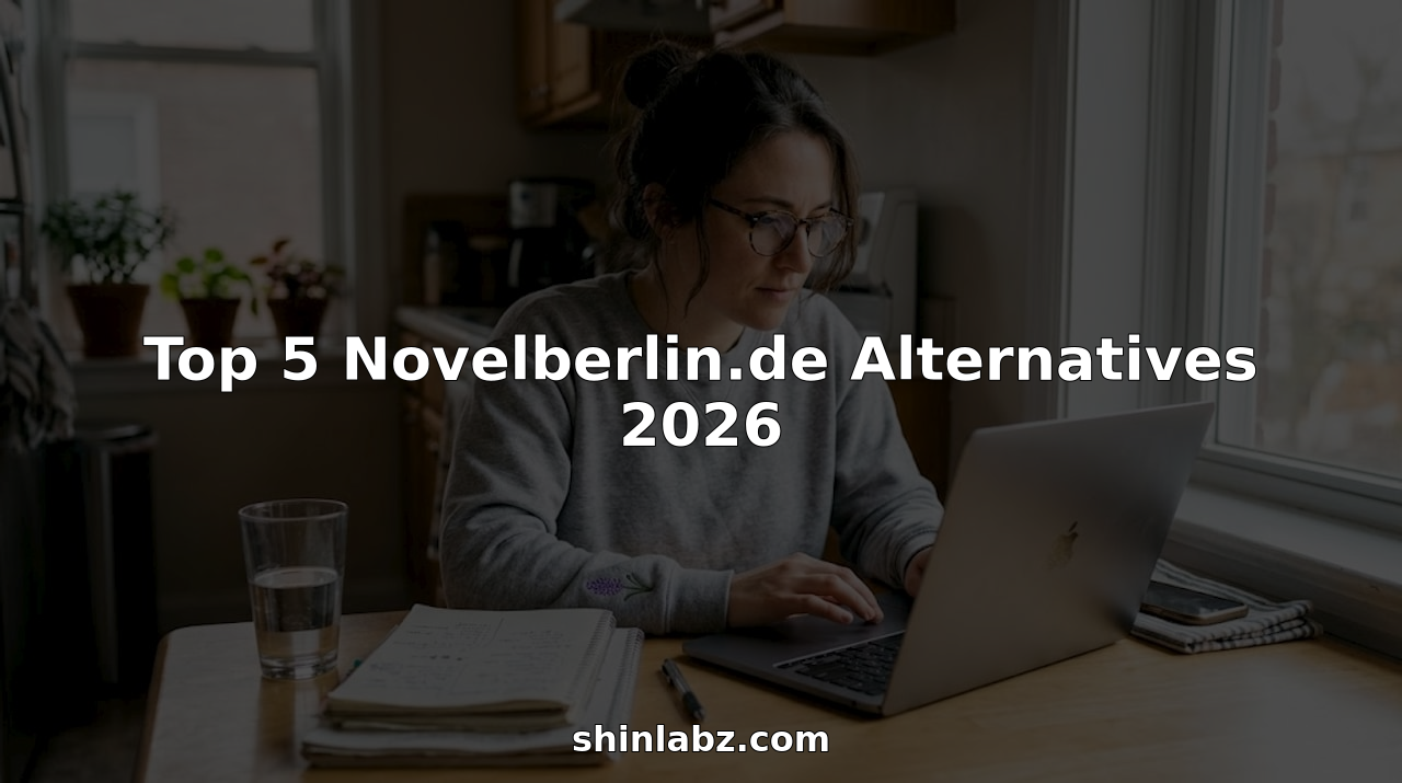 Woman comparing online alternatives at kitchen table