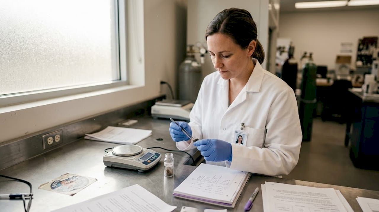 Lab technician in diamond creation laboratory