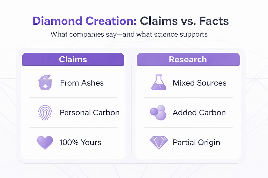 Side-by-side infographic comparing claims versus research