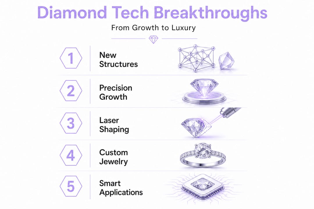 Timeline of diamond technology breakthroughs steps