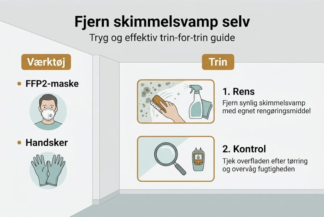 Sådan fjerner du selv skimmelsvamp sikkert og effektivt 4 Grafisk guide: Sådan fjerner du skimmelsvamp trin for trin
