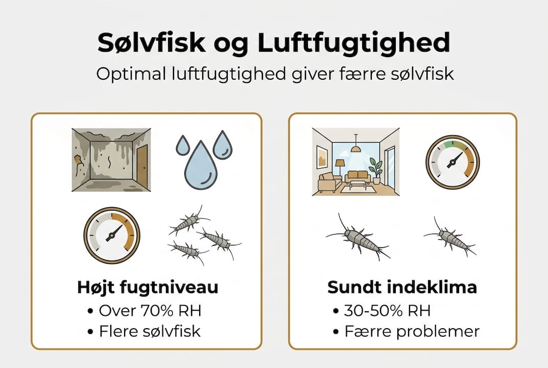 Slip af med sølvfisk: guide til sundt hjem og indeklima 4 Grafisk oversigt: Sådan hænger fugt og sølvfisk sammen