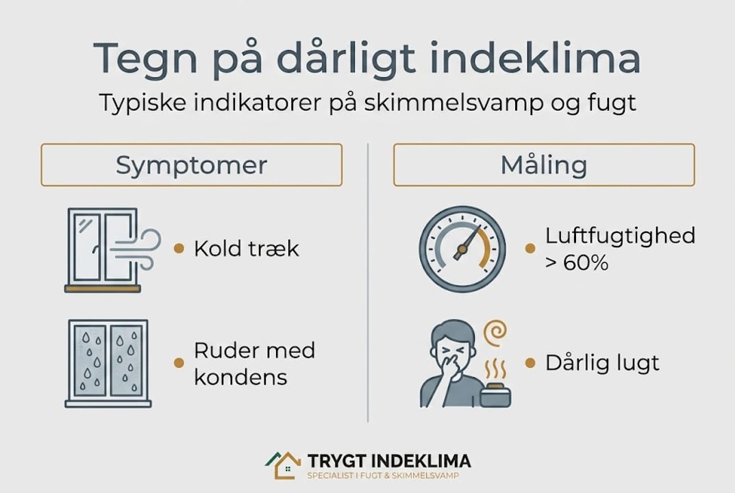 Guide til måling af indeklima: undgå skimmelsvamp 5 Grafisk oversigt: Tegn på dårligt indeklima