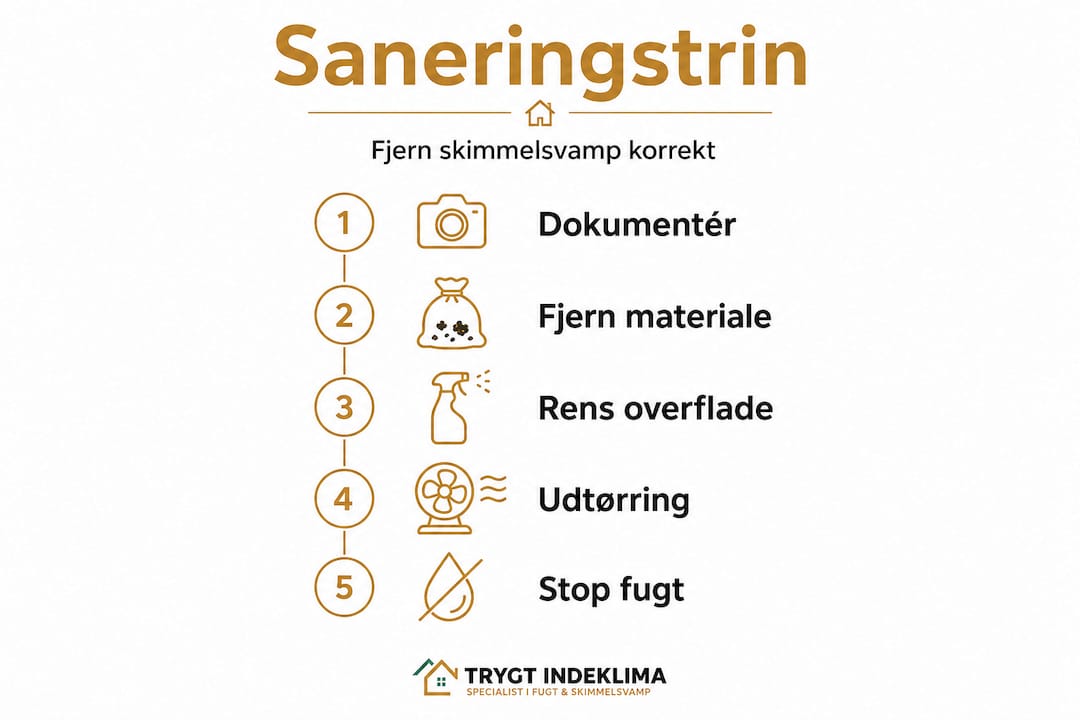 Skimmelsanering: sådan fjerner du skimmelsvamp korrekt 4 Guide: Sådan fjerner du skimmelsvamp i 5 enkle trin