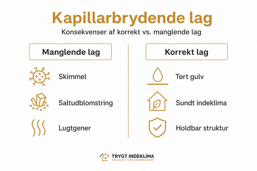 Kapillarbrydende lag: forebyg fugt og skimmel effektivt 4 Grafikken giver et overblik over, hvordan forskellige kapillarbrydende lag påvirker bygningers fugtforhold.