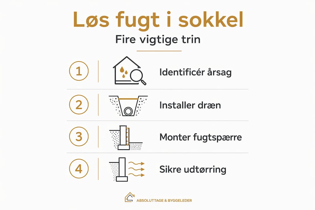 Fugt i sokkel: sådan forstår og løser du problemet 4 Oversigt: Sådan bekæmper du fugtproblemer i soklen – trin for trin