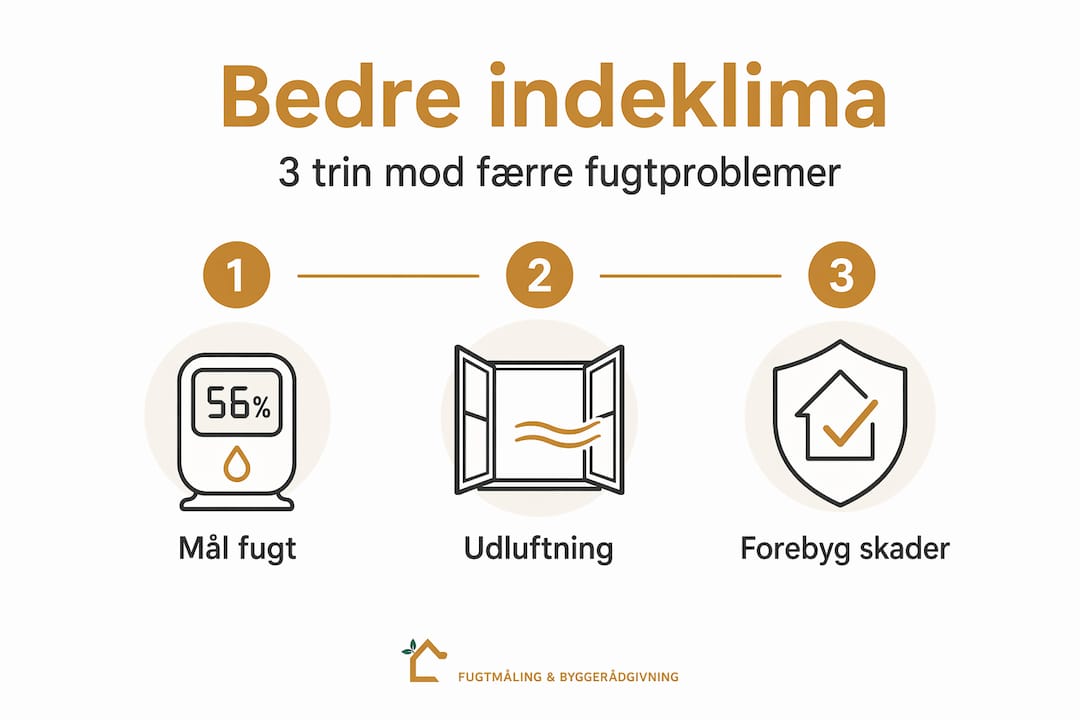 Hvordan påvirker fugt indeklimaet i dit hjem? 4 Grafik: Tre enkle skridt til et tørrere hjem
