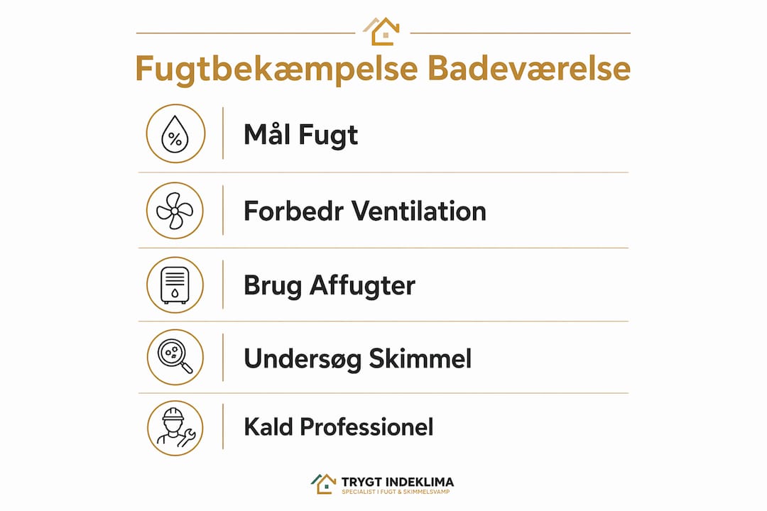 Indeklima på badeværelse: guide til fugt og skimmel 4 Guide: Sådan undgår du fugt og skimmelsvamp på badeværelset – trin for trin
