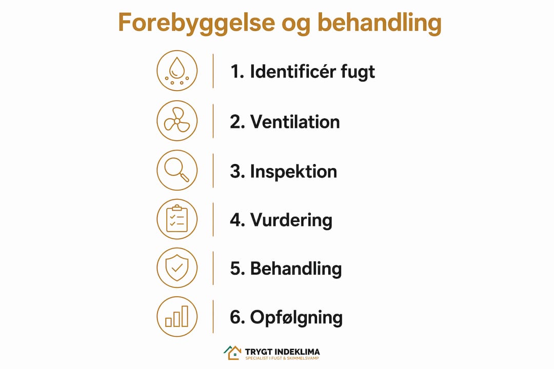 Grafik med gode råd til forebyggelse og bekæmpelse af skimmelsvamp